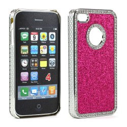 iPhone 4 4S Glitter Diamond Chrome Case (Pink)